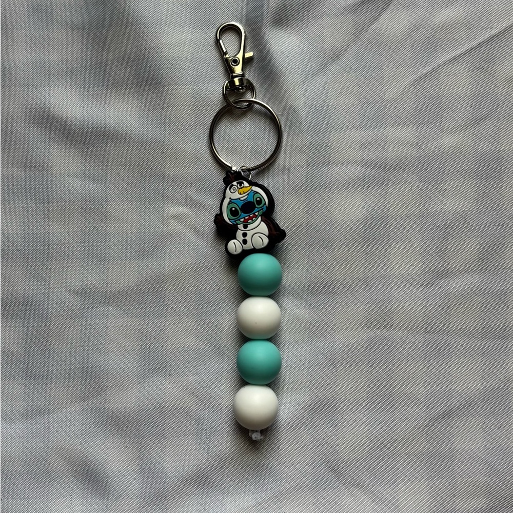 Stitch/ Olaf HOMEMADE!Keychain with Beads